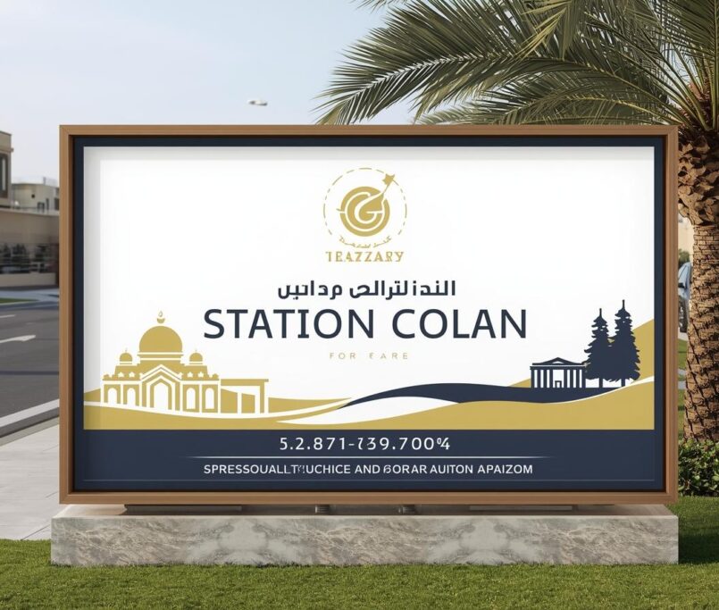 Real Estate Sign Board Design in Muscat, Oman | Custom Property Signage by BMTC Interior