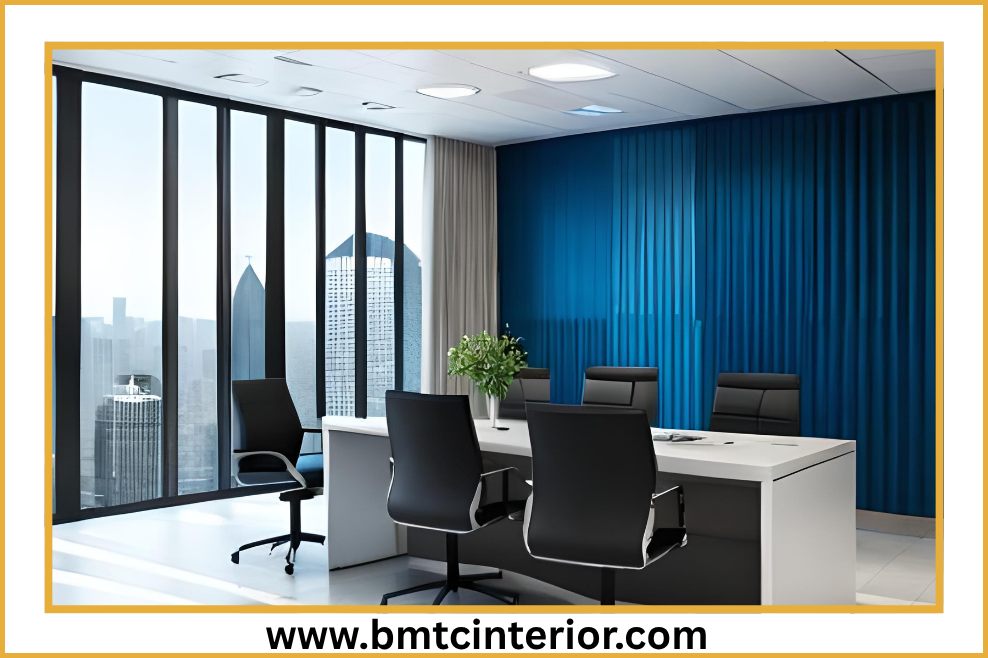 Modern commercial interior design in Muscat featuring natural elements and comfortable seating to attract customers.