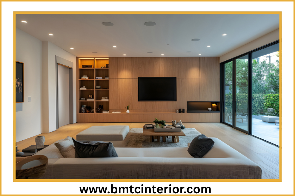 Acoustic wall panel installation in an Oman interior