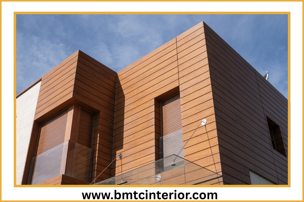 Wooden wall cladding feature wall installation in Oman