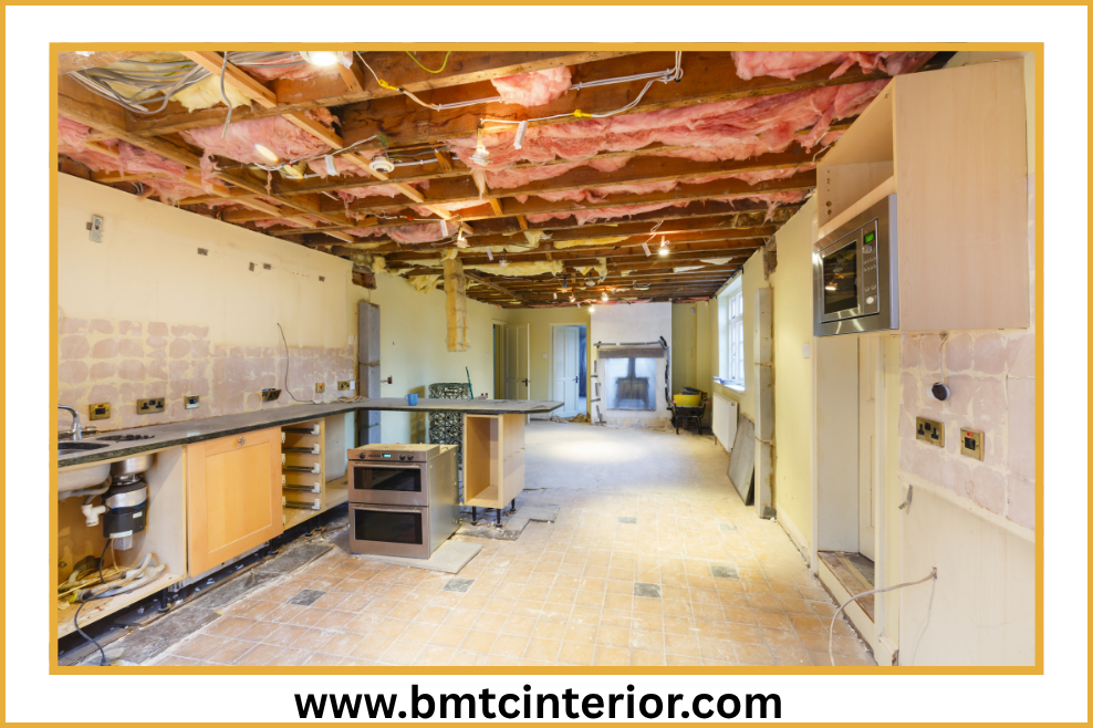 Commercial refurbishment works in progress at a business interior