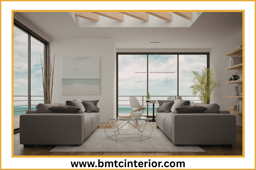 Light and airy coastal-style interior with natural textures