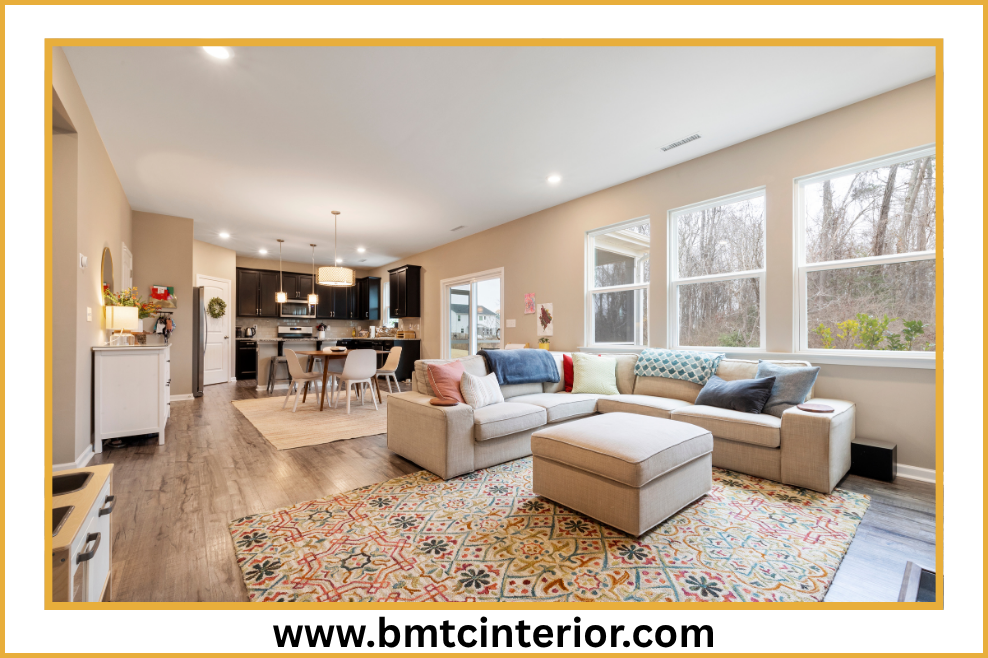 Home cinema interior design with tiered seating and ambient lighting in Oman